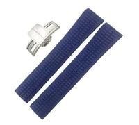 DQZRTUECA Correa de silicona suave para reloj de buceo, Correa de reloj de goma de 21 mm for Pp 5164A 5167A, correa de silicona, resistente al agua, color naranja y plateado, 21 mm(Blue silver clasp)