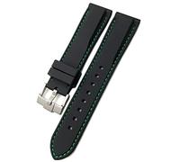 DQZRTUECA Correa de silicona suave para reloj de buceo, Correa de reloj de silicona suave e impermeable, color negro y amarillo, 19 mm, 21 mm, 20 mm, 22 mm, 23 mm y 24 mm, 20 mm(Black green,20 mm)