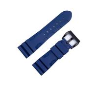 DQZRTUECA Correa de silicona suave para reloj de buceo, Goma de silicona natural 24 26Mm Reloj Correa de pulsador hombre(Blue black clasp,26 mm)