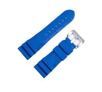 DQZRTUECA Correa de silicona suave para reloj de buceo, Goma de silicona natural 24 26Mm Reloj Correa de pulsador hombre(Light blue silver clasp,24 mm)