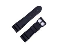 DQZRTUECA Correa de silicona suave para reloj de buceo, Goma de silicona natural 24 26Mm Reloj Correa de pulsador hombre(Black black clasp,26 mm)