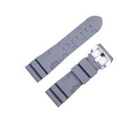 DQZRTUECA Correa de silicona suave para reloj de buceo, Goma de silicona natural 24 26Mm Reloj Correa de pulsador hombre(Gray silver clasp,26 mm)