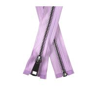 DQZRTUECA Cremallera metálica de extremo abierto con cierre automático, multicolor, 10-80 cm, accesorios de costura DIY, n.° 5(Purple,80cm)
