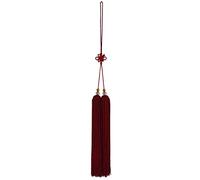 DQZRTUECA Espada de Artes Marciales Chinas de Tai Chi con Borla de Seda y Cabeza de Madera, 32 cm, Multicolor(Red)