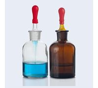 DQZRTUECA Frasco gotero de vidrio, frasco for reactivo, recipiente for química, laboratorio, varios tamaños, 2 colores(Clear 30ml 4pcs)