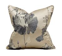 DQZRTUECA Fundas de Almohada cuadradas Lotus, 2 Unidades, Multicolor, Varios tamaños, poliéster(Beige,50x50cm)