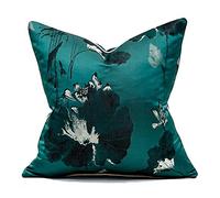DQZRTUECA Fundas de Almohada cuadradas Lotus, 2 Unidades, Multicolor, Varios tamaños, poliéster(Green,50x50cm)