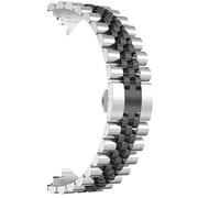 DQZRTUECA Mira la correa de acero inoxidable sólido cepillada, adecuada for correa de liberación rápida, correa de metal de reemplazo de acero inoxidable de acero inoxidable, 20 mm 22 mm(Silver black,