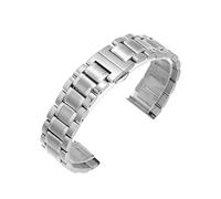 DQZRTUECA Mira la correa de la correa de la correa de la correa de acero inoxidable, con la barra de resorte de aguja de 12-24 mm(Silver,18mm)
