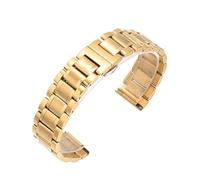 DQZRTUECA Mira la correa de la correa de la correa de la correa de acero inoxidable, con la barra de resorte de aguja de 12-24 mm(Gold,16mm)