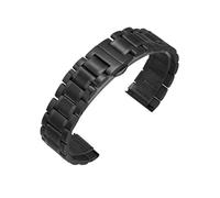 DQZRTUECA Mira la correa de la correa de la correa de la correa de acero inoxidable, con la barra de resorte de aguja de 12-24 mm(Black,18mm)