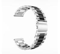 DQZRTUECA Mira la correa de la pulsera de metal sólido for la correa de los reloj(Silver black,22 mm)