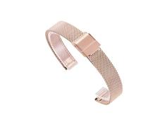 DQZRTUECA Mira la correa de malla de malla de acero inoxidable accesorios for la correa de reemplazo de 8-22 mm de 8-22 mm(Rose,10mm)