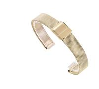 DQZRTUECA Mira la correa de malla de malla de acero inoxidable accesorios for la correa de reemplazo de 8-22 mm de 8-22 mm(Gold,13mm)