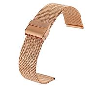 DQZRTUECA Mira la correa de malla de malla de metal Correa de reemplazo de acero inoxidable 18/20/22/24 mm Accesorios de reloj de liberación rápida(Gold)