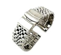 DQZRTUECA Reloj Strap 20 mm 22 mm Siete Bead Release rápido Metal Strap de acero inoxidable Accesorios de relojes de reemplazo(Silver,20 mm)