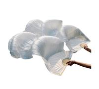 DQZRTUECA Velo de Abanico Largo de Seda for Danza del Vientre, Multicolor, 120-280x90 cm, 2ud