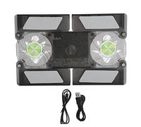 DR - 2009A Almohadilla enfriadora para computadora portátil, Soporte de enfriamiento Plegable con luz Dual, Ventiladores emisores y Altavoz ultradelgado, Enfriador portátil de ABS