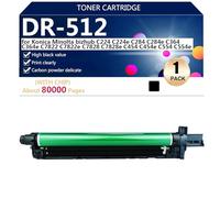 DR-512 Unidad de Tambor de Alto Rendimiento para Konica Minolta Bizhub C221 224 284 364 454 554 ADC285 365 Impresoras (con Chip),Black-1 Pack