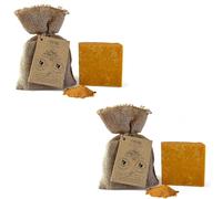 Dr.Ancient Jabón de Azufre, Orgánico Natural Vegano Tradicional Hecho a Mano Antiguo - Antibacteriano, Eficaz Para el Acné - Absolutamente Sin Químicos Jabón natural puro 140 g (Paquete de 2)