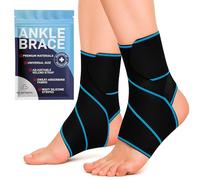 Dr. Arthritis Essentials - Tobillera estabilizadora para esguinces, tendinitis, lesiones de Aquiles, correr, baloncesto, se adapta al pie izquierdo y derecho (azul 2 unidades)
