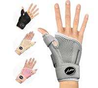 Dr. Arthritis Férula Dedo Desarrollada por Médicos - Muñequera Tendinitis Muñeca Pulgar Ajustable para Hombre y Mujer - Para Mano Derecha e Izquierda - Manual Sanitario Incluido (Gris)
