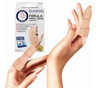 Dr. Arthritis Férula Dedo Desarrollada por Médicos - Ortesis para Dedo Índice, Medio, Anular y Meñique - Férula Extensora Acolchada - Protector Dedos para Rehabilitación - S/M (Nude, 1 unidad)