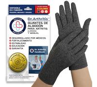 Dr. Arthritis Guantes Artritis Desarrollados Por Médicos - Muñequera Tendinitis Pulgar, Para Aliviar Síntomas de la Enfermedad de Raynaud Y Túnel Carpiano, Manual Sanitario Incluido (Gris, Talla M)