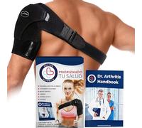 Dr. Arthritis Hombrera Ortopédica Diseñada por Médicos para Hombro Izquierdo y Derecho - Soporte Inmovilizador Ajustable para Lesiones y Alivio del Dolor - Incluye Manual Escrito por Médico [Negra]