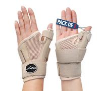 Dr. Arthritis Muñequera Pulgar con Férula Dedo Desarrollada por Médicos - Muñequera Tendinitis Pulgar Ajustable a Cualquier Tamaño para Hombre y Mujer - Para Mano Derecha e Izquierda [Amarillo, Par]