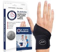 Dr. Arthritis Muñequera Tendinitis Desarrollada por Médicos - Muñequera Metacarpiana para Alivio de Lesiones de Ligamentos de Muñeca y Pulgar, Síndrome Túnel Carpiano [1 Unidad, Negra]