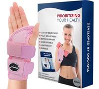 Dr. Arthritis Muñequera Tendinitis Muñeca Desarrollada por Médicos - Muñequera Deportiva Ajustable Mano Derecha para Alivio de Lesiones de Muñeca, Tendinitis, Síndrome Túnel Carpiano [1 Unidad, Rosa]