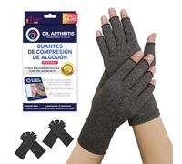 Dr. Arthritis Muñequera Tendinitis Pulgar Desarrollada Por Médicos - Guantes Sin Dedos, Compresión Para Aliviar Artritis, Raynaud Y Túnel Carpiano - Manual Sanitario Incluido (M, 2 Pares)
