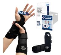 Dr. Arthritis Muñequera Túnel Carpiano con Férula Desarrollada por Médicos - Muñequera Tendinitis Muñeca Nocturna Ajustable a Cualquier Tamaño - Libro Manual Incluido (1 par, izquierda y derecha)