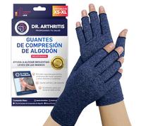 Dr. Arthritis Muñequeras Túnel Carpiano Desarrollada Por Médicos - Guantes Sin Dedos De Compresión Para Aliviar Artritis Y Raynaud - Incluye Manual Médico (Azul Marino, Talla M, 1 Par)