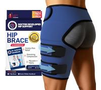 Dr. Arthritis Musleras Compresión Mujer Desarrolladas por Médicos - Alivio del Dolor de Ciática y Síndrome Piriforme - Soporte para Muslo e Isquiotibiales - Unisex (Talla L/XL, Azul Marino)