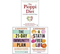 Dr Aseem Malhotra Collection 3 Books Set (The Pioppi Diet, The 21-Day Immunity Plan, A Statin-Free Life)