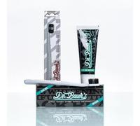 Dr. Bauer's Black Mint Pasta de dientes 75 ml + cepillo de dientes blanqueador Hero Love Whitening | Juego de blanqueamiento natural con carbón activado | Limpieza suave, vegana y sostenible para