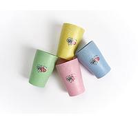 Dr. Bauer's Vasos para cepillos de dientes, 45% de residuos de paja para niños y adultos, paquete de 4 vasos