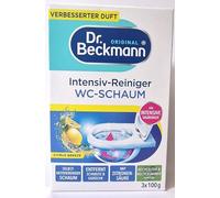 Dr. Beckmann Intensivo - Limpiador de espuma de inodoro Citrus | 3 x 100 g | Espuma autoactivante | Bolsa de porciones | Limpia las zonas de difícil acceso | Aroma fresco cítrico