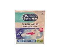 Dr. Beckmann Super blanco | elimina las manchas grises | ayuda contra el amarilleamiento | la ropa vuelve a ser blanco brillante | 2 x 40 g