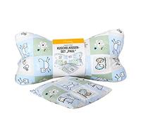 Dr. Berger Cojín cervical infantil con cojín cervical de 30 cm, cojín cervical con cojín térmico, 100% algodón, cojín ergonómico para libros, cojín de lectura verde