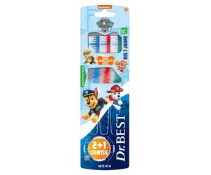 Dr.BEST Paw Patrol - Cepillo de dientes suave (2 unidades + 1 unidad)
