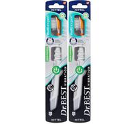 Dr.BEST Vibration Multi Expert - Cepillo de dientes mediano (1 unidad), para una limpieza profunda de 3 zonas con la potencia de 20.000 vibraciones por minuto (Paquete de 2)