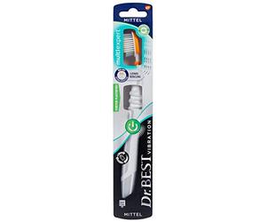 Dr.BEST Vibration Multi Expert - Cepillo de dientes mediano (1 unidad), para una limpieza profunda de 3 zonas con la potencia de 20.000 vibraciones por minuto