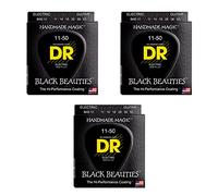DR BKE-11 Black Beauties black el-guitar-strenge, 011-052, paquete de 3