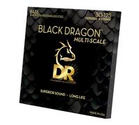 DR Black Dragon - Cuerdas para bajo (6 cuerdas, tamaño mediano, 30-125, revestimiento negro)