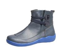Dr. Botas S 15265001 de color liso con cordones, fondo plano, boca ancha, botines cortos, botas altas de tacón grueso, turquesa, 40 EU