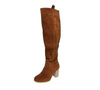 Dr. Botas S 38 Botas para Mujer Botas Altas hasta la Rodilla Botas de Tacón Grueso Zapatos Retro para Mujer Botines Elegantes Tacón, marrón, 37 EU