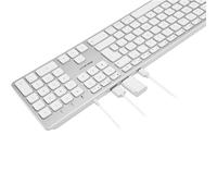 Dr. Bott Macally UCZKEYHUBW-UK, Erweiterte USB-C Tastatur, 2 USB-A y 1 USB-C Anschlüsse, UK QWERTY Layout, aluminio Weiß